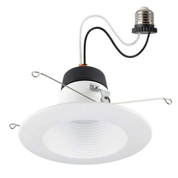 6" 9 watt 120 volt CCT Selectable Round Indoor Deep Baffle LED Recessed Downlight