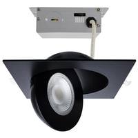 Satco 6" 15 watt 120 volt CCT Selectable Indoor Black LED Gimbaled Downlight