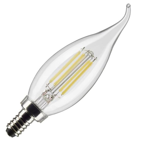 4 watt 120 volt CA10 Candelabra Screw Base 5000K Daylight LED Light Bulb