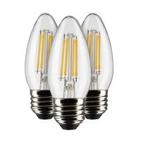 Satco 4 watt 120 volt B11 Medium Screw base 2700K Warm White LED Light Bulb (3 Pack)