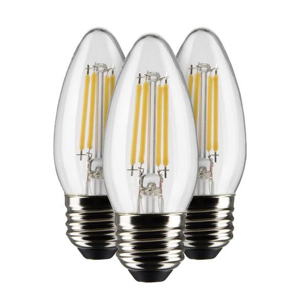 4 watt 120 volt B11 Medium Screw Base 3000K Natural White LED Light Bulb (3 Pack)