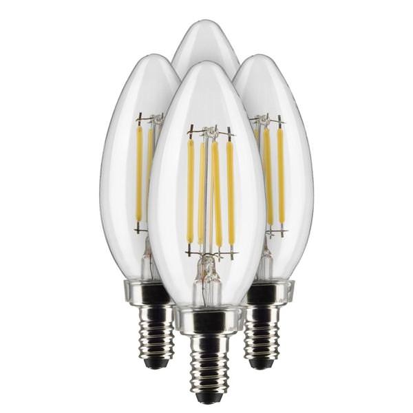 4 watt 120 volt B11 Candelabra Screw Base 3000K Natural White LED Light Bulb (4 Pack)