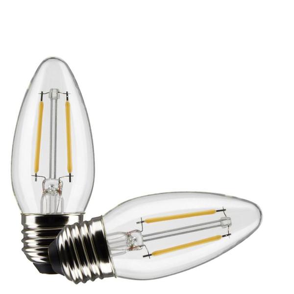 3 watt 120 volt B11 Medium Screw Base 2700K Warm White LED Light Bulb (2 Pack) 