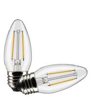 Satco 3 watt 120 volt B11 Medium Screw Base 2700K Warm White LED Light Bulb (2 Pack) 