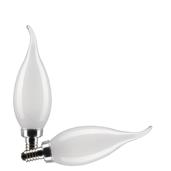 4 watt 120 volt CA10 Candelabra Screw Base 2700K Warm White LED Light Bulb (2 Pack)