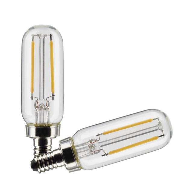 2.8 watt 120 volt T6 Candelabra Screw Base 2700K Warm White LED Light Bulb (2 Pack)