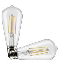 Satco 8 watt 120 volt ST19 Medium Screw Base 2700K Warm White LED Light Bulb (2 Pack)