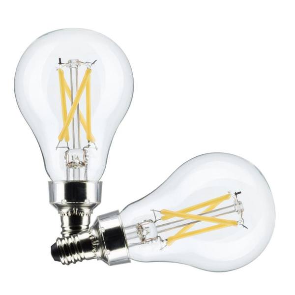 5.5 watt 120 volt A15 Candelabra Screw Base 2700K Warm White Clear LED Light Bulb (2 Pack)
