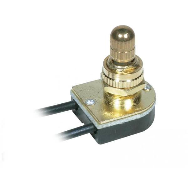 On / Off Single Circuit Brass Plated Rotary Switch
