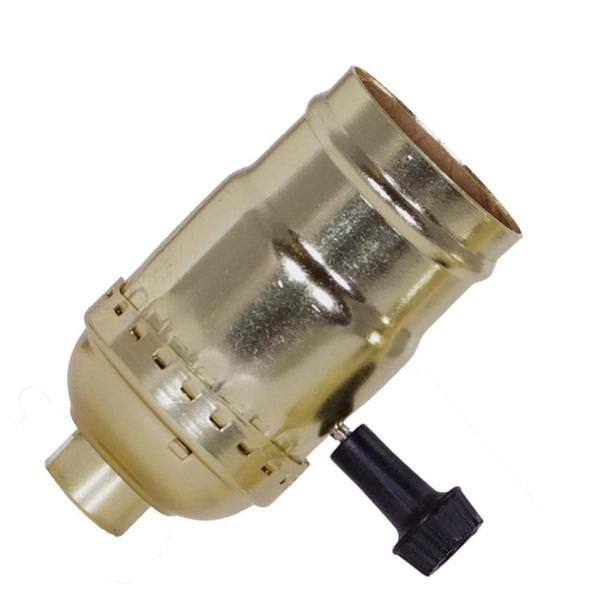 3 Way Brite Gilt Aluminum Turn Knob Socket With Removable Knobs
