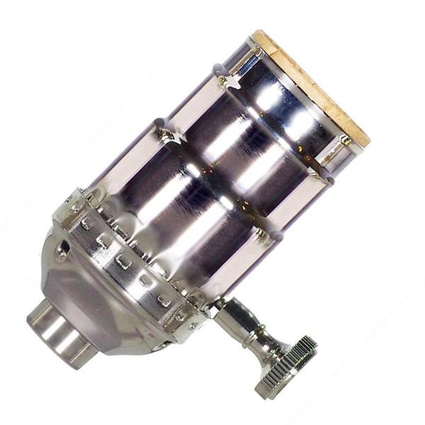 3-Way Polished Nickel Brass Socket With Removable Knob 