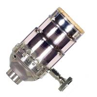 Satco 3-Way Polished Nickel Brass Socket With Removable Knob 