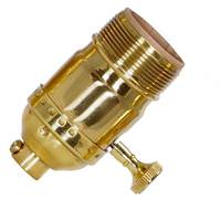 Satco 3 Way Screw Polished Brass Turn Knob Socket with Removable Knob