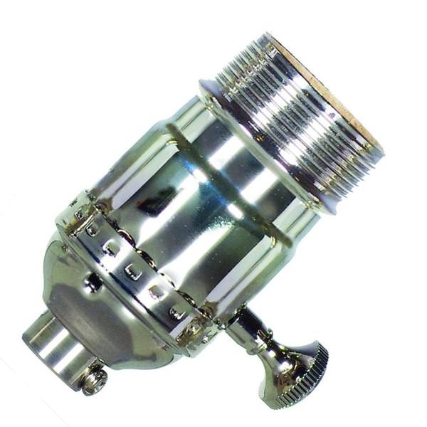 3 Way Screw Polished Nickel Turn Knob Socket with Removable Knob