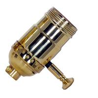 Satco Full Range Screw 3 Piece Polished Brass Turn Knob Dimmer Socket