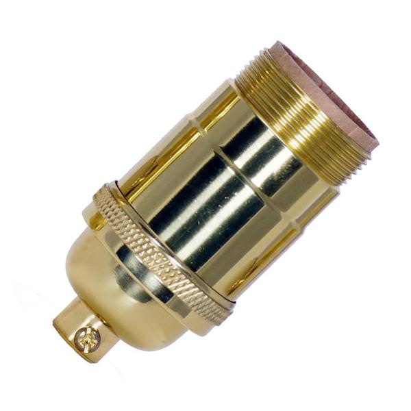 3 Way Screw Polished Brass Turn Knob Socket with Removable Knob