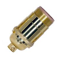 Satco 3 Way Screw Polished Brass Turn Knob Socket with Removable Knob