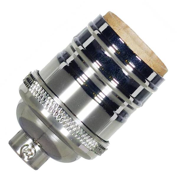 Screw 4 Piece Polished Nickel Short Keyless Socket