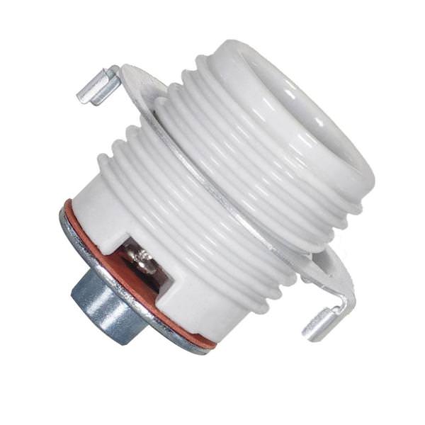 Keyless Threaded Glazed Porcelain Socket With Cap And Ring