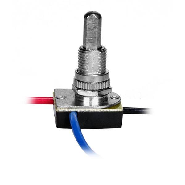 3 Way 2 Circuit Nickel Plated Metal Push Switch