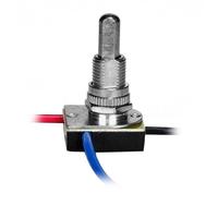 Satco 3 Way 2 Circuit Nickel Plated Metal Push Switch