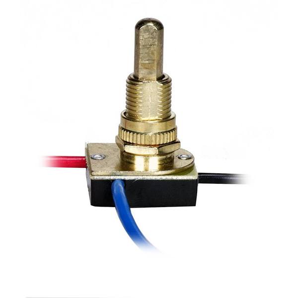 3 Way 2 Circuit Brass Plated Metal Push Switch