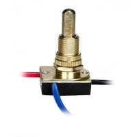 Satco 3 Way 2 Circuit Brass Plated Metal Push Switch