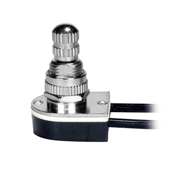 On-Off Single Circuit Nickel Plated Metal Rotary Switch