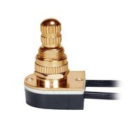 Satco On-Off Single Circuit Brass Plated Metal Rotary Switch