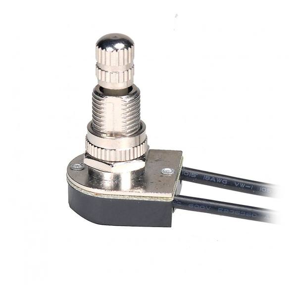 On-Off Single Circuit Nickel Plated Metal Rotary Switch