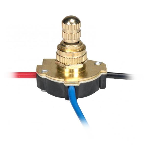 3-Way 2 Circuit Brass Plated Metal Rotary Switch