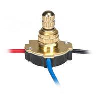 Satco 3-Way 2 Circuit Brass Plated Metal Rotary Switch