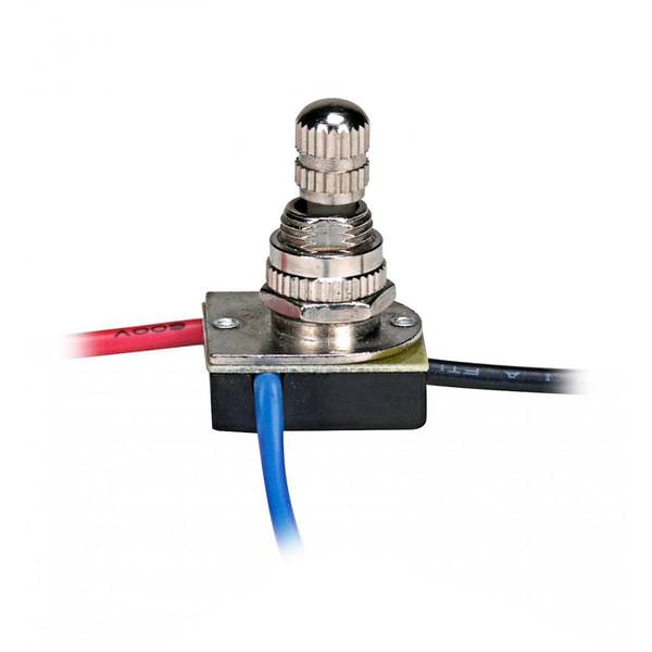 3-Way 2 Circuit Nickel Plated Metal Rotary Switch