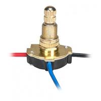Satco 3-Way 2 Circuit Brass Plated Metal Rotary Switch