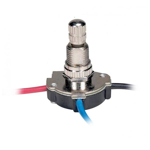 3-Way 2 Circuit Nickel Plated Metal Rotary Switch