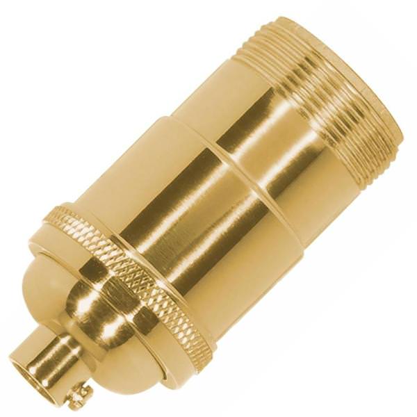3 Way 2 Circuit Screw Polished Brass Keyless Socket