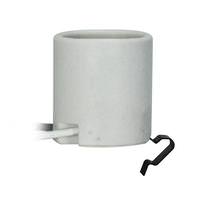 Satco Black/White Porcelain Glass Keyless Socket with Snap-In Clip