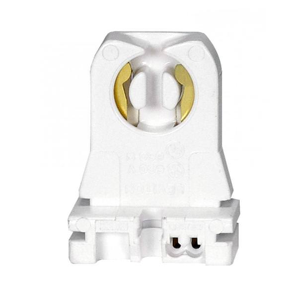 Medium Shunted Slide-On Mounting White Lampholder for T8 and T12 Lamps