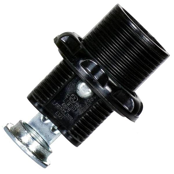 Black Full Threaded Single Leg Push-In Terminal