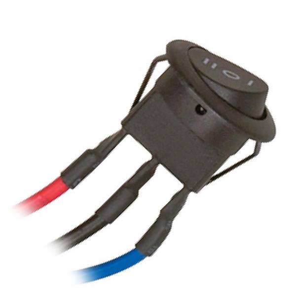 2 Circuit Snap-In Metal Round Rocker Switch