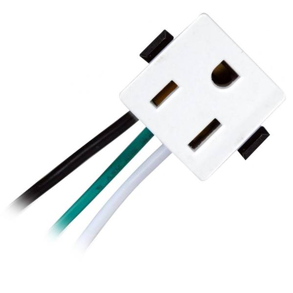 3 Wire Snap-In White Convenience Outlet