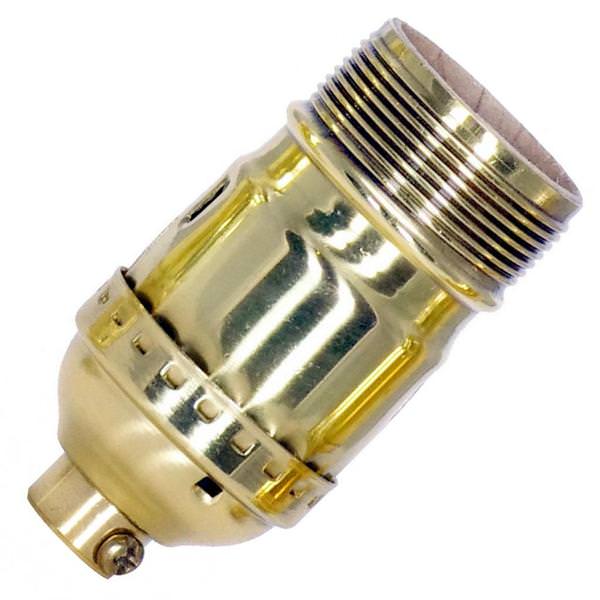 3 Piece Screw 1/8 IPS Polished Brass Standard Keyless Socket