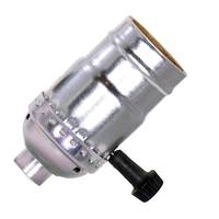 Satco 3 Way Slide-In Terminal Nickel Turn Knob Socket with Removable Knob