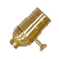 Satco 3 Way Screw Terminal 1/8 IPS Satin Brass Turn Knob Socket with Removable Knob