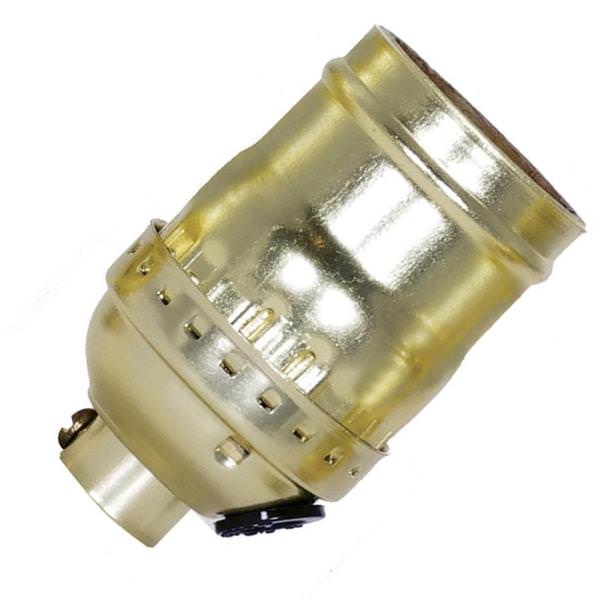 1/8 IPS Brite Gilt Gold Short Keyless Socket With Side Outlet