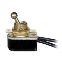 Satco On-Off Single Circuit Brass Plated Metal Toggle Switch