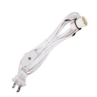 Satco 8' Candelabra Base SPT-1 White Socket Switch and Cord