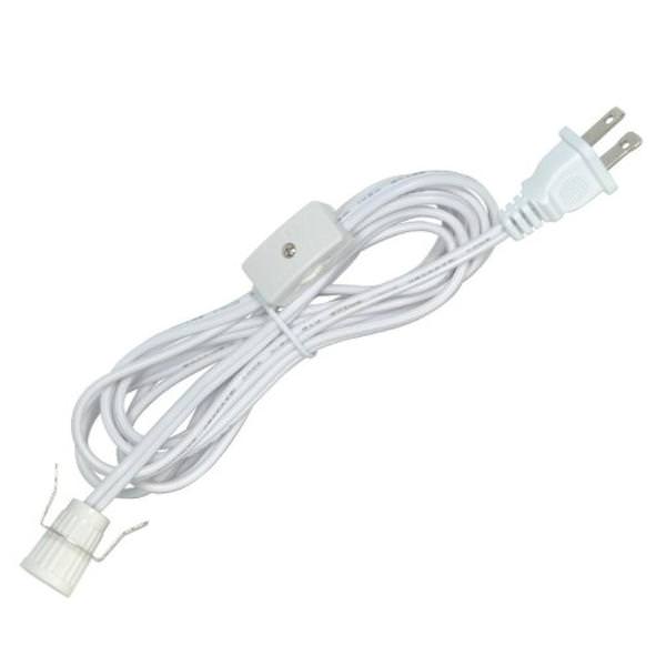 6' Candelabra Base SPT-2 White Socket with Switch and Cord