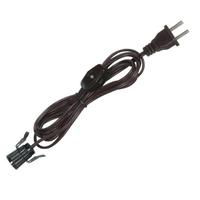 Satco 8' Candelabra Base SPT-2 Brown Socket with Switch and Cord