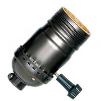 Satco 3 Way 1/8 IPS Dark Antique Brass Turn Knob Socket With Removable Knob